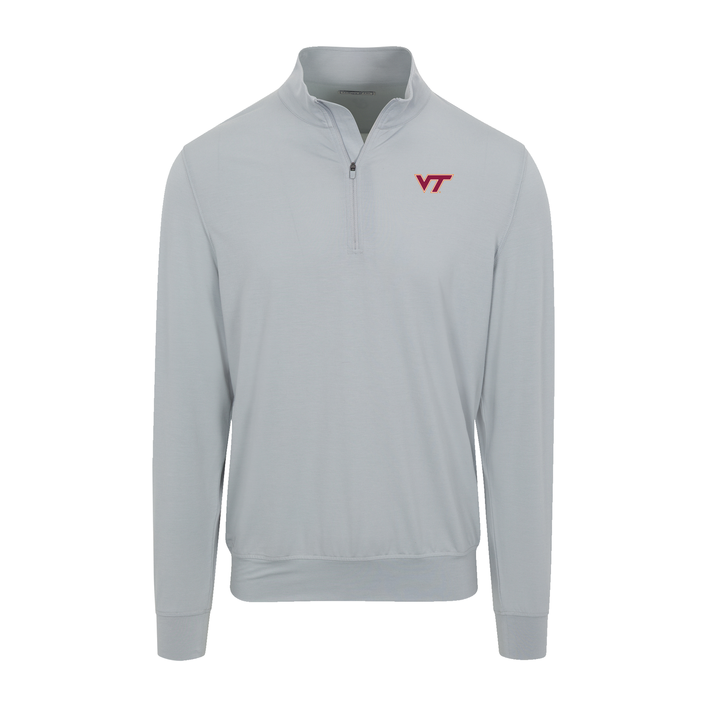 Virginia Tech Velocity Performance Quarter Zip Light Grey
