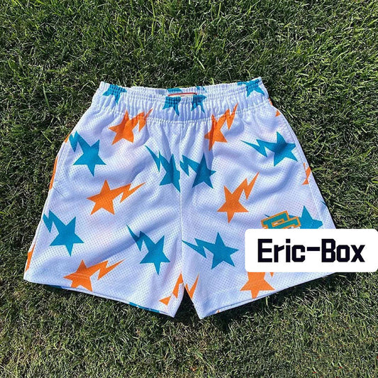 Orange Star Mesh Shorts