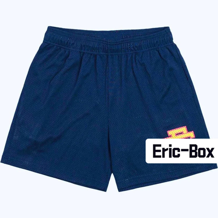 Navy Blue Basic Mesh Shorts