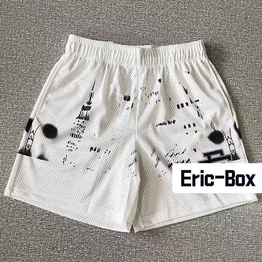 New York City White Mesh Shorts
